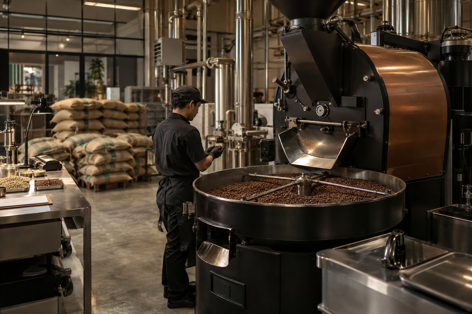 Commercial coffee roasting equipment and quality control